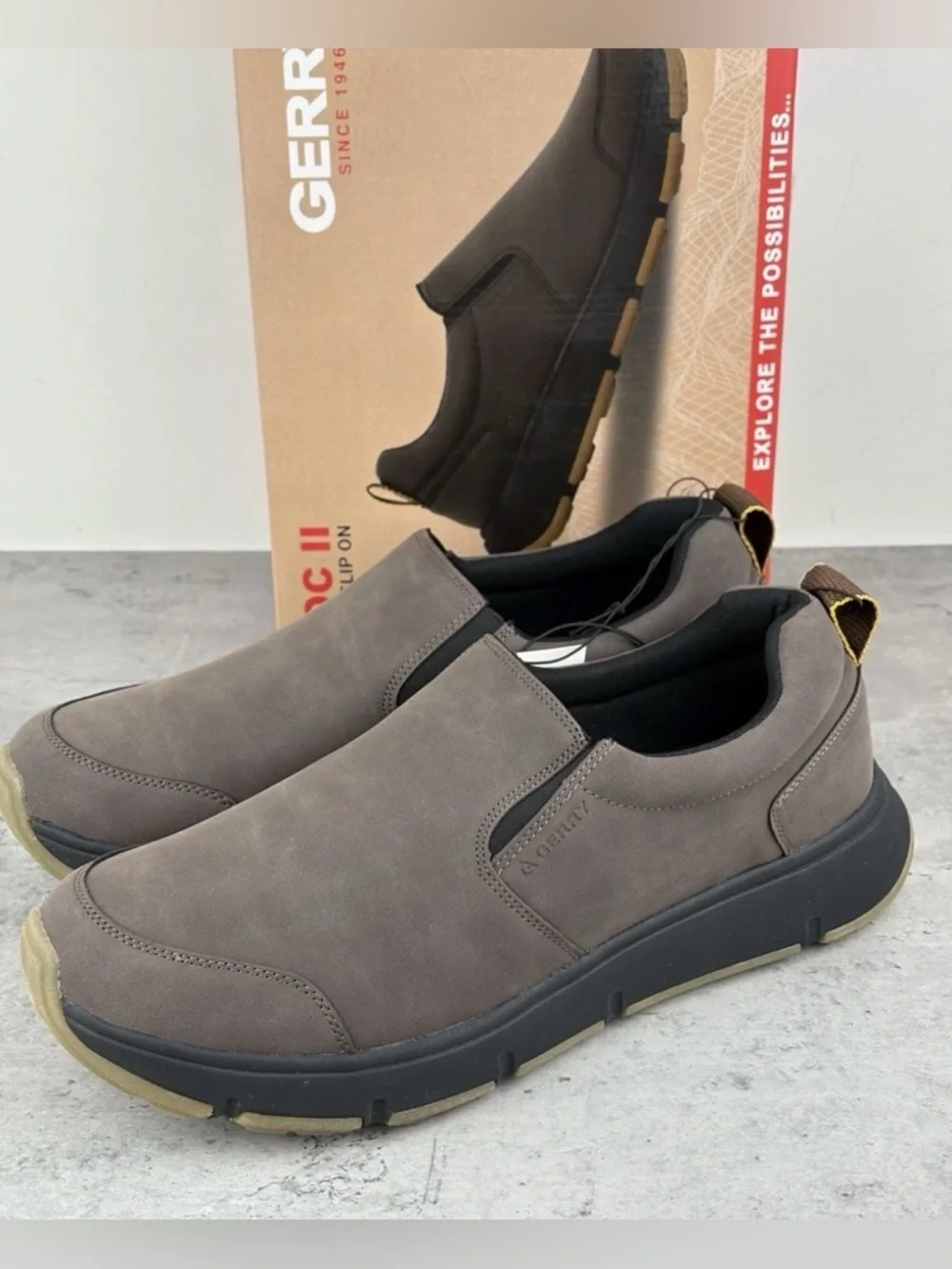 New Gerry Moc II Men’s Slip On Shoe, Brown Lightweight‎ Size 10.5 NEW In Box